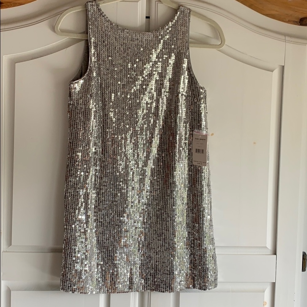 Free People silver tunic mini NWT size 0